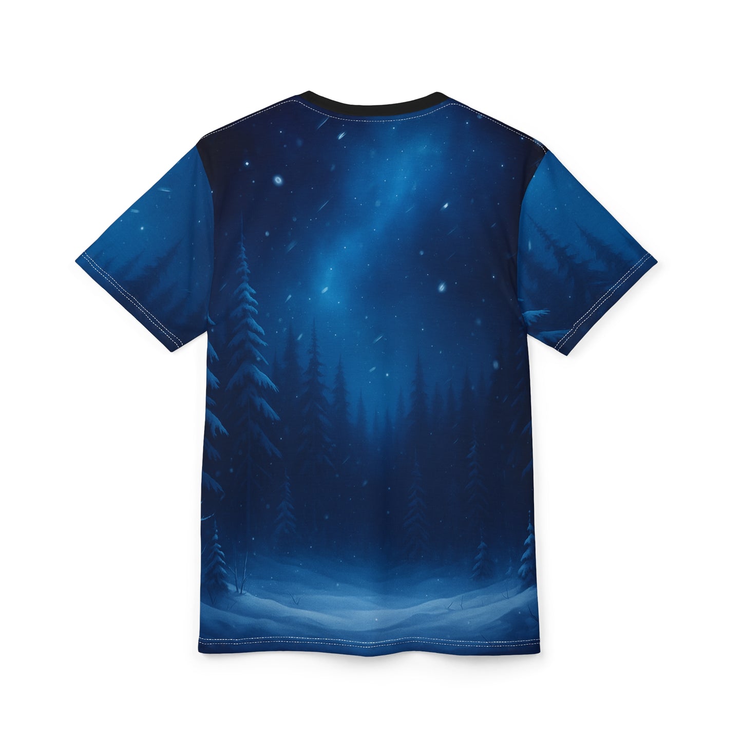 Playful Snow Tiger Cubs – Moonlit Winter Forest T-Shirt