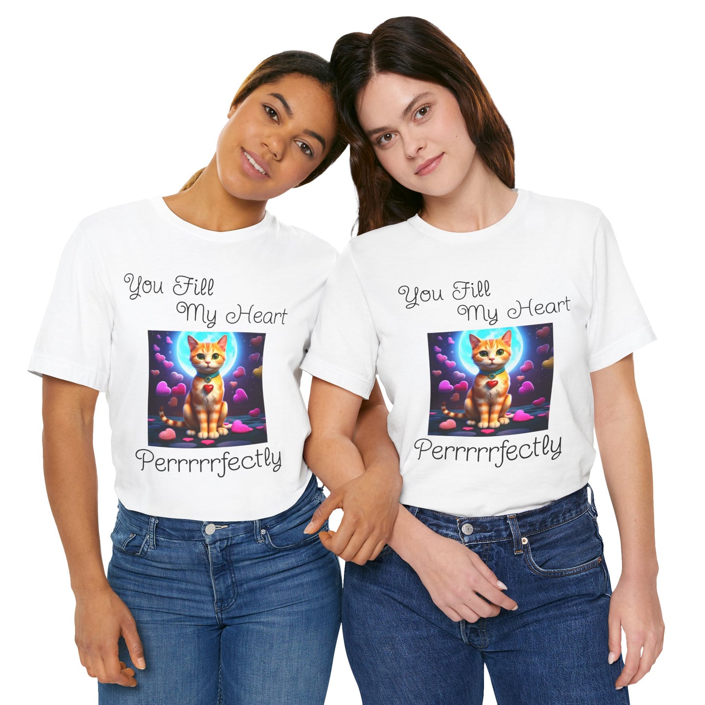 “You Fill My Heart Purrfectly” Cat Lover Tee – Designed by Penny
