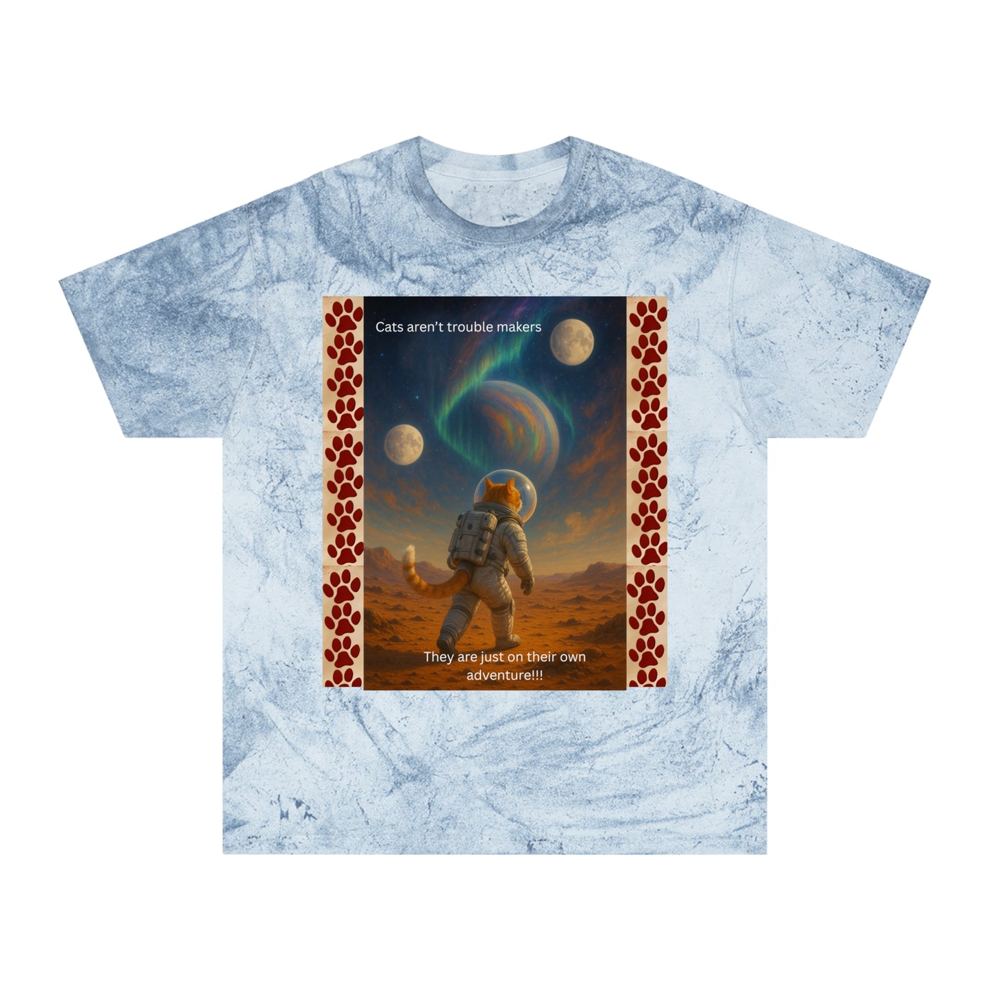 Not Trouble, Just Adventure – Cat Astronaut Graphic Tee