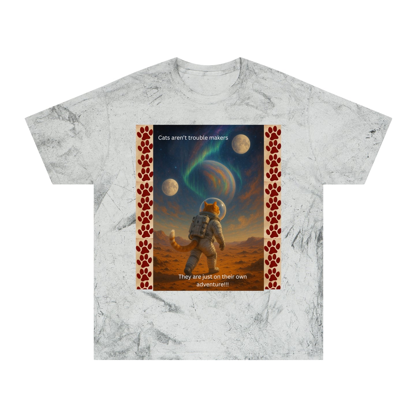Not Trouble, Just Adventure – Cat Astronaut Graphic Tee