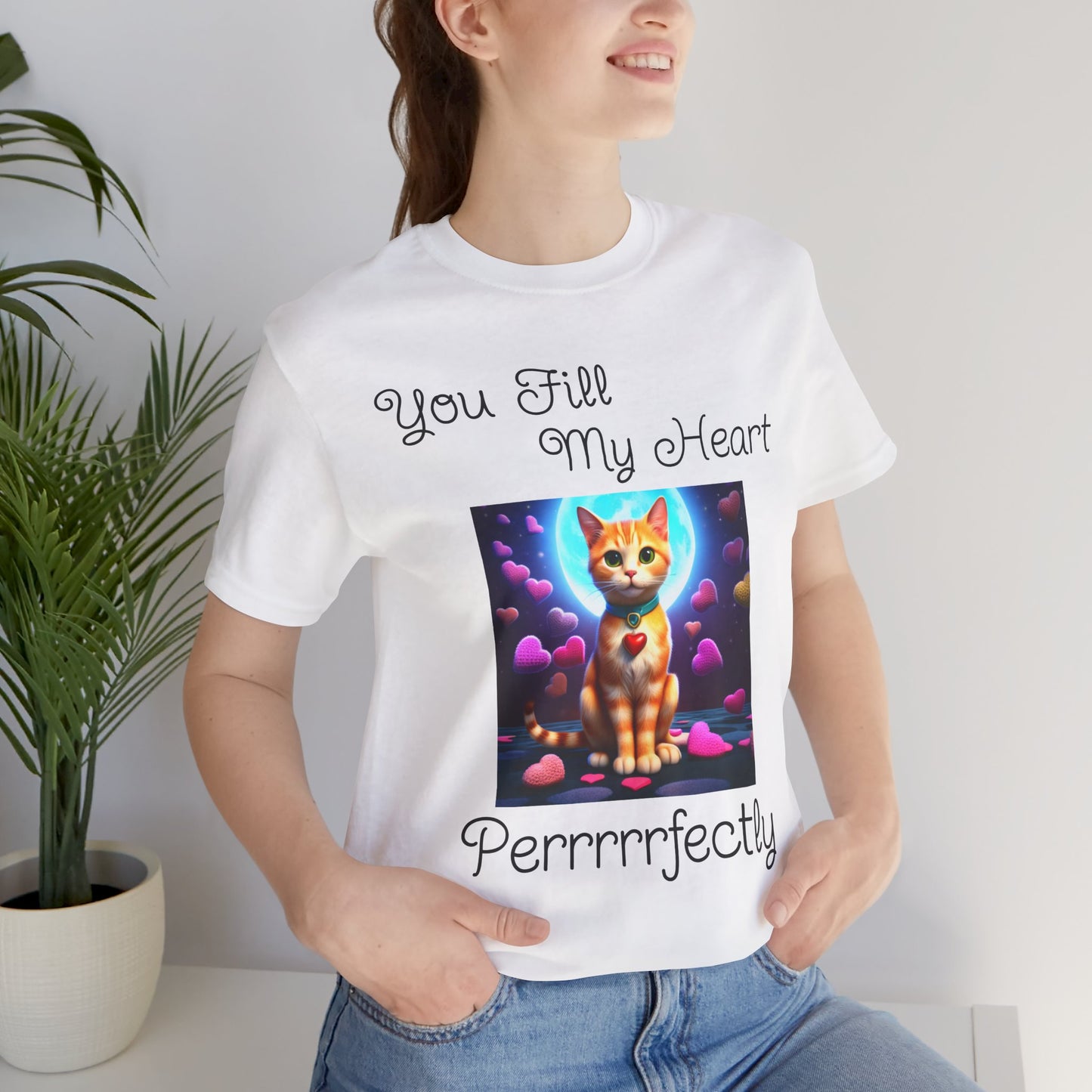 “You Fill My Heart Purrfectly” Cat Lover Tee – Designed by Penny
