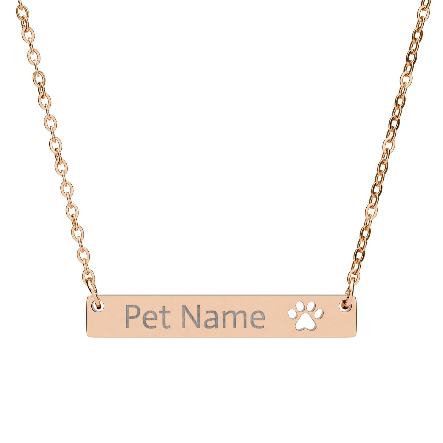 Cutout Paw Bar Necklace (Engraving)