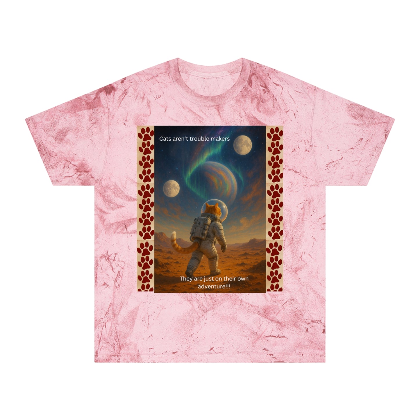 Not Trouble, Just Adventure – Cat Astronaut Graphic Tee