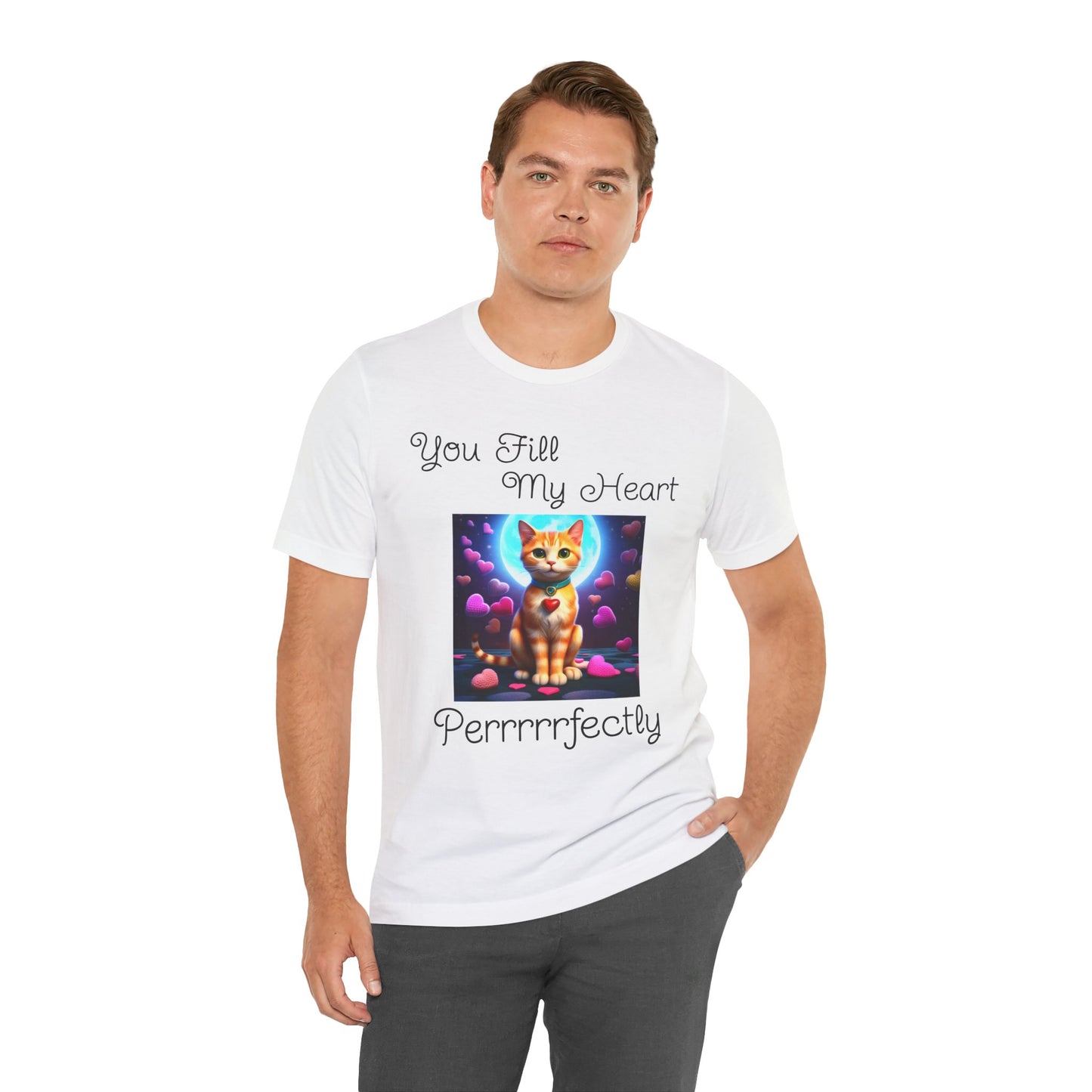 “You Fill My Heart Purrfectly” Cat Lover Tee – Designed by Penny