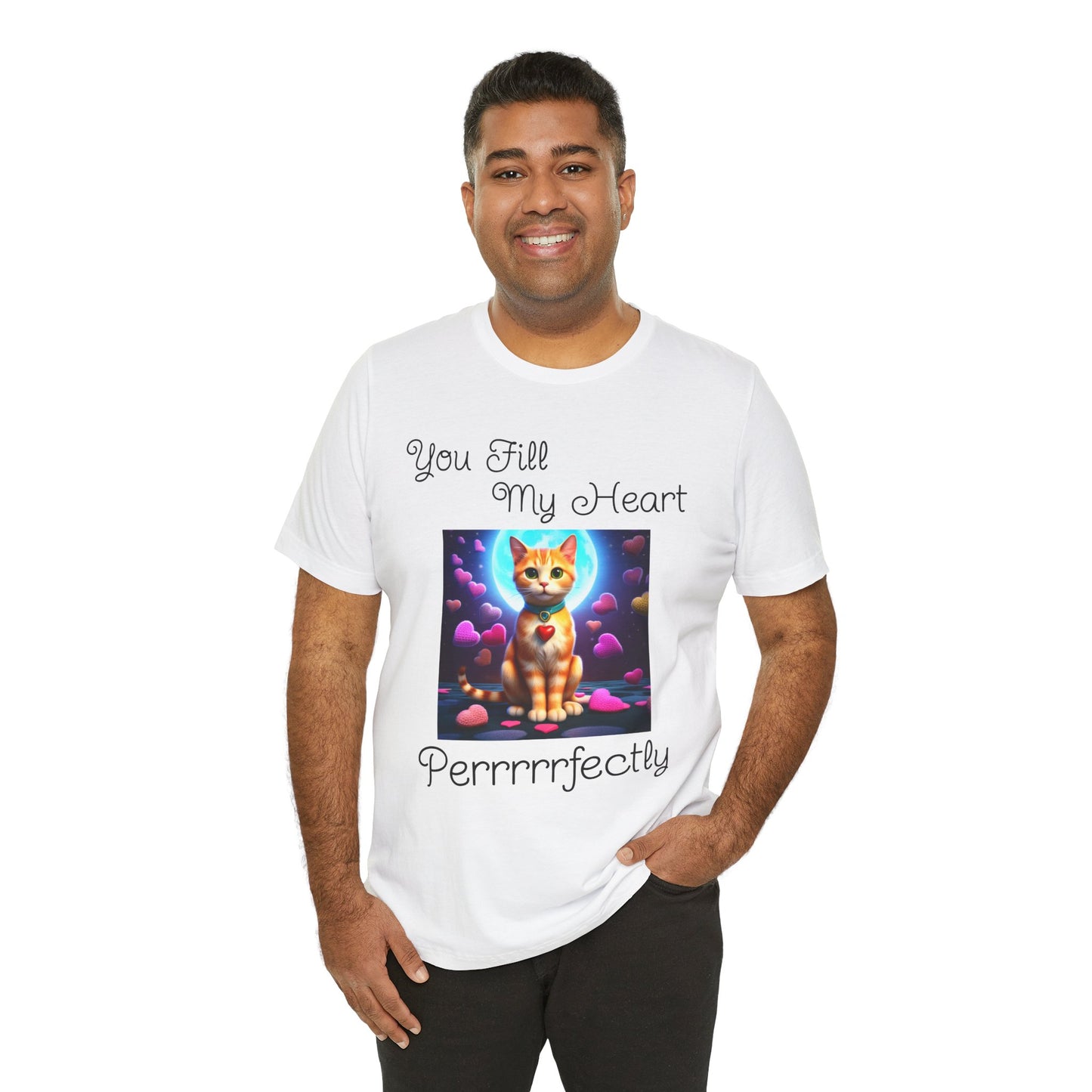 “You Fill My Heart Purrfectly” Cat Lover Tee – Designed by Penny
