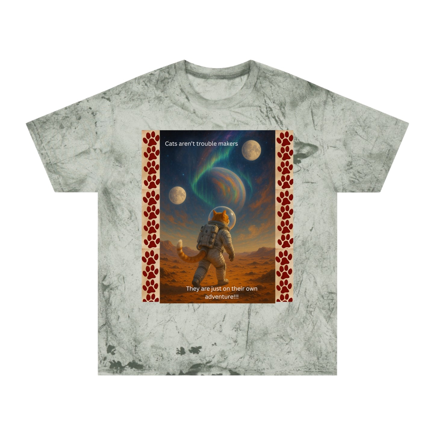 Not Trouble, Just Adventure – Cat Astronaut Graphic Tee