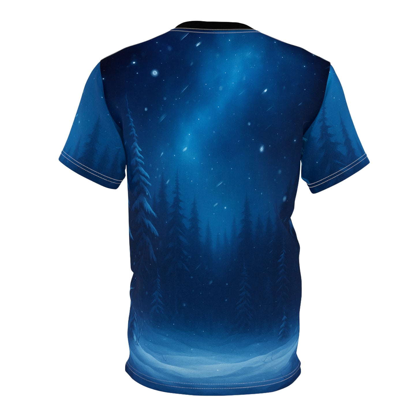 Playful Snow Tiger Cubs – Moonlit Winter Forest T-Shirt